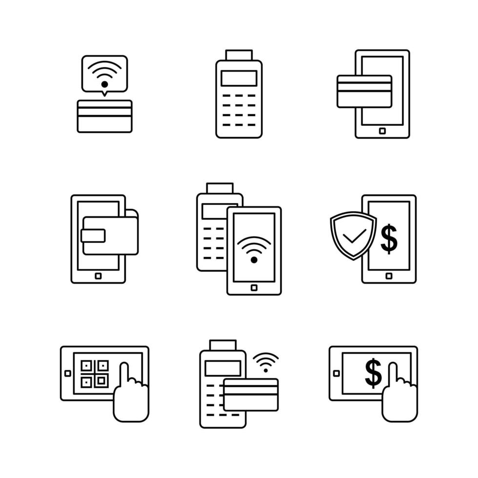 QR Tap Pay Icon Set vector