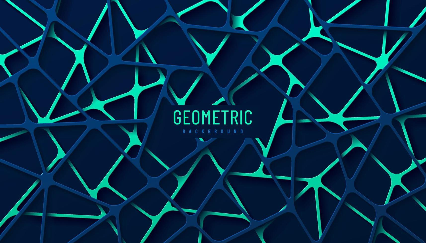 la línea geométrica abstracta verde y azul oscuro se superpone a las capas sobre un fondo oscuro. diseño futurista de tecnología moderna. puede usar para plantilla de portada, afiche, banner web, volante, anuncio impreso. ilustración vectorial vector