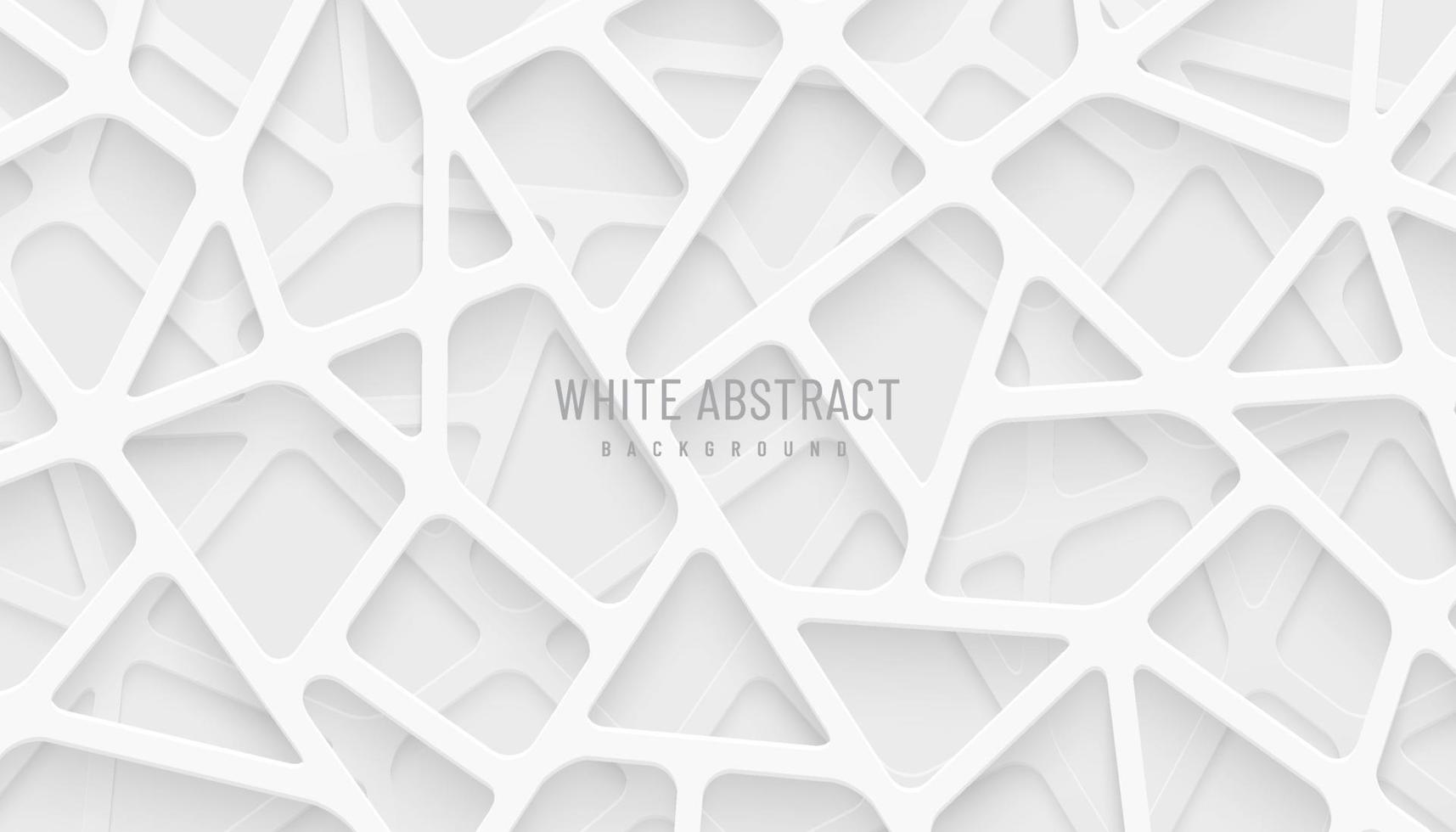 líneas geométricas 3d abstractas en blanco y gris se superponen en el fondo. diseño de color plateado futurista de tecnología moderna. puede usarse para plantilla de portada, afiche, banner web, volante, anuncio impreso. ilustración vectorial vector