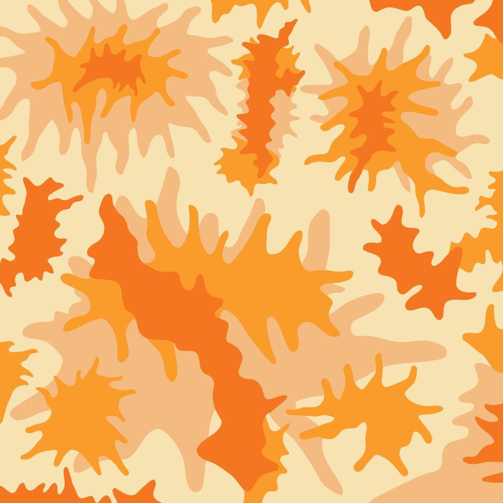 Fondo de patrón militar de camuflaje naranja abstracto vector