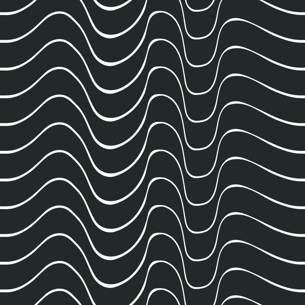 abstract wavy line pattern black and white background vector