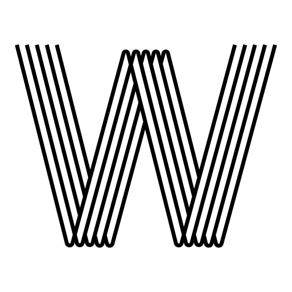 Linear letter W modern icon. Alphabet line and W herb intertwining design. Logo, corporate identity, app, Creative banner and more. Creative geometric line. vector