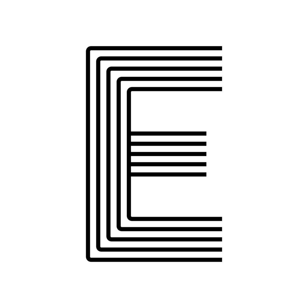 letra lineal e icono moderno. línea alfabética y diseño entrelazado de hierbas. logotipo, identidad corporativa, aplicación, banner creativo y más. línea geométrica creativa. vector