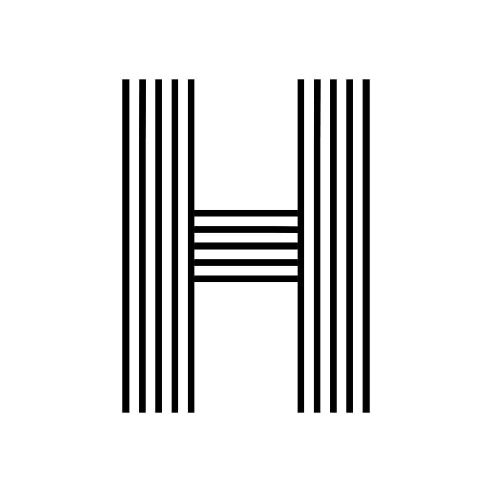 letra lineal h icono moderno. línea alfabética y diseño entrelazado de hierbas h. logotipo, identidad corporativa, aplicación, banner creativo y más. línea geométrica creativa. vector