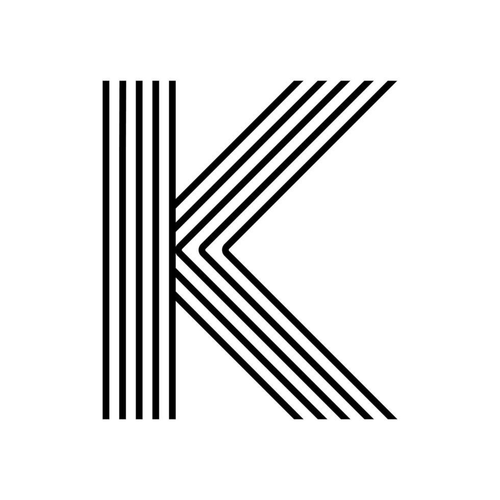 letra lineal k icono moderno. línea alfabética y diseño entrelazado de hierbas k. logotipo, identidad corporativa, aplicación, banner creativo y más. línea geométrica creativa. vector