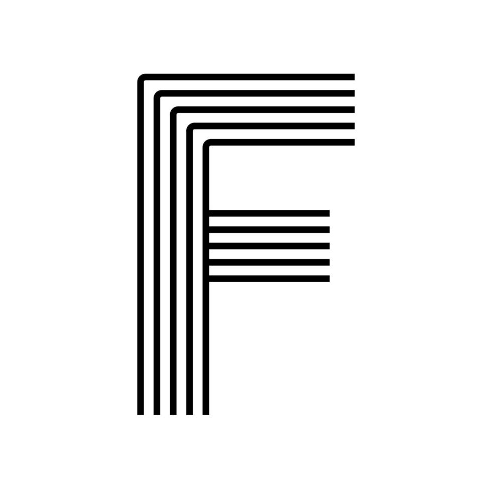 letra lineal f icono moderno. línea alfabética y diseño entrelazado de hierbas f. logotipo, identidad corporativa, aplicación, banner creativo y más. línea geométrica creativa. vector