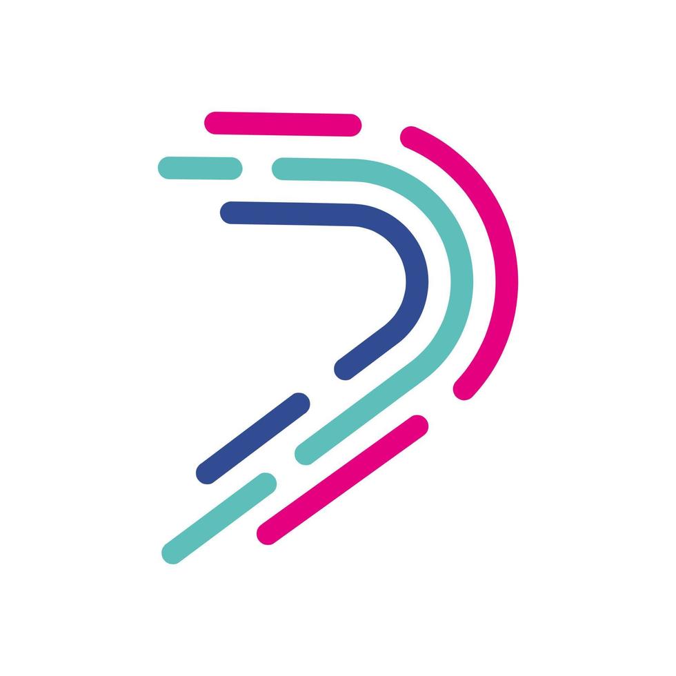 Abstract number 7 Line Colorful logo-icon. Modern numeral lines with new pop art colors. Font one number template. Set logo thin line clean style. white background. vector