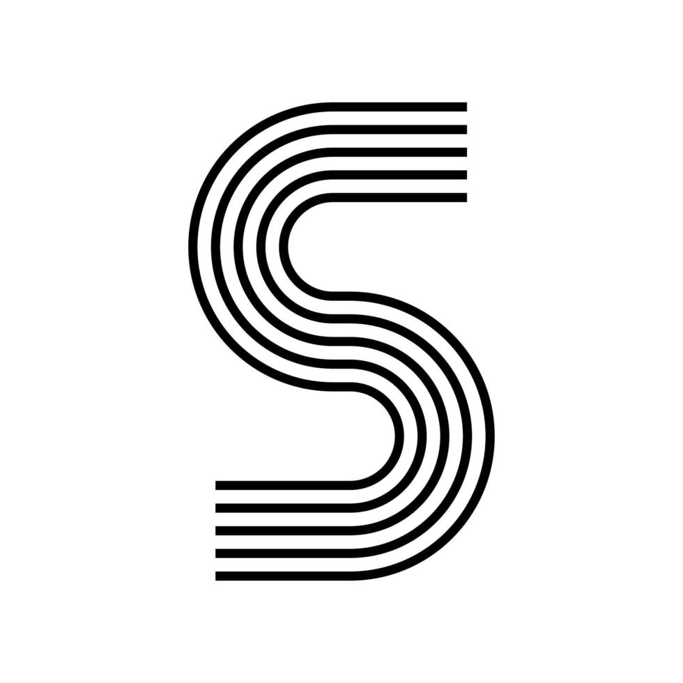 Linear letter S modern icon. Alphabet line and S herb intertwining design. Logo, corporate identity, app, Creative banner and more. Creative geometric line. vector