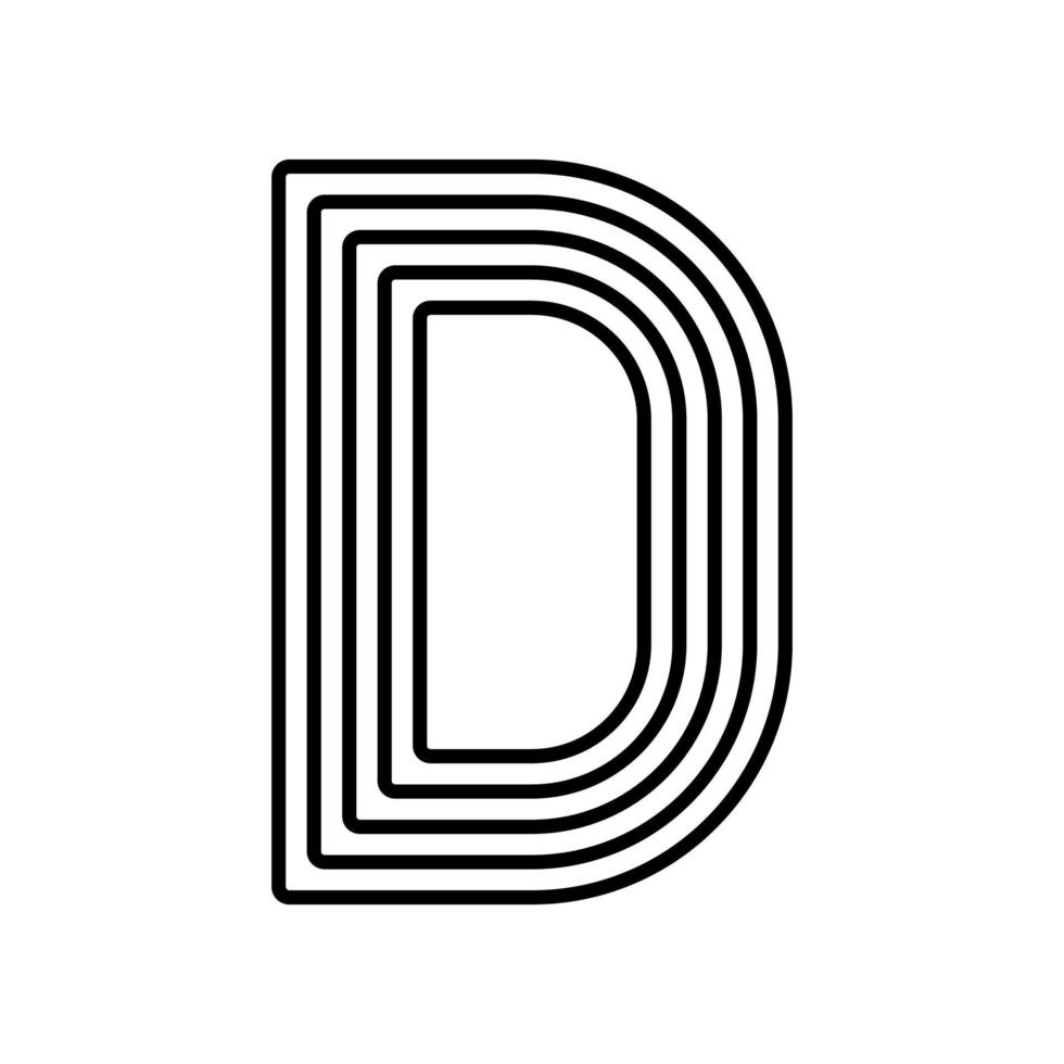 letra lineal d icono moderno. línea alfabética y diseño entrelazado de hierbas d. logotipo, identidad corporativa, aplicación, banner creativo y más. línea geométrica creativa. vector