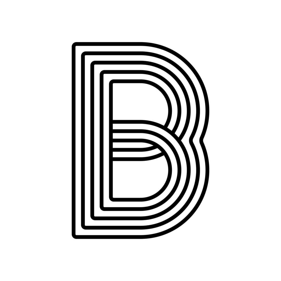 Linear letter B modern icon. Alphabet line and B herb intertwining design. Logo, corporate identity, app, Creative banner and more. Creative geometric line. vector
