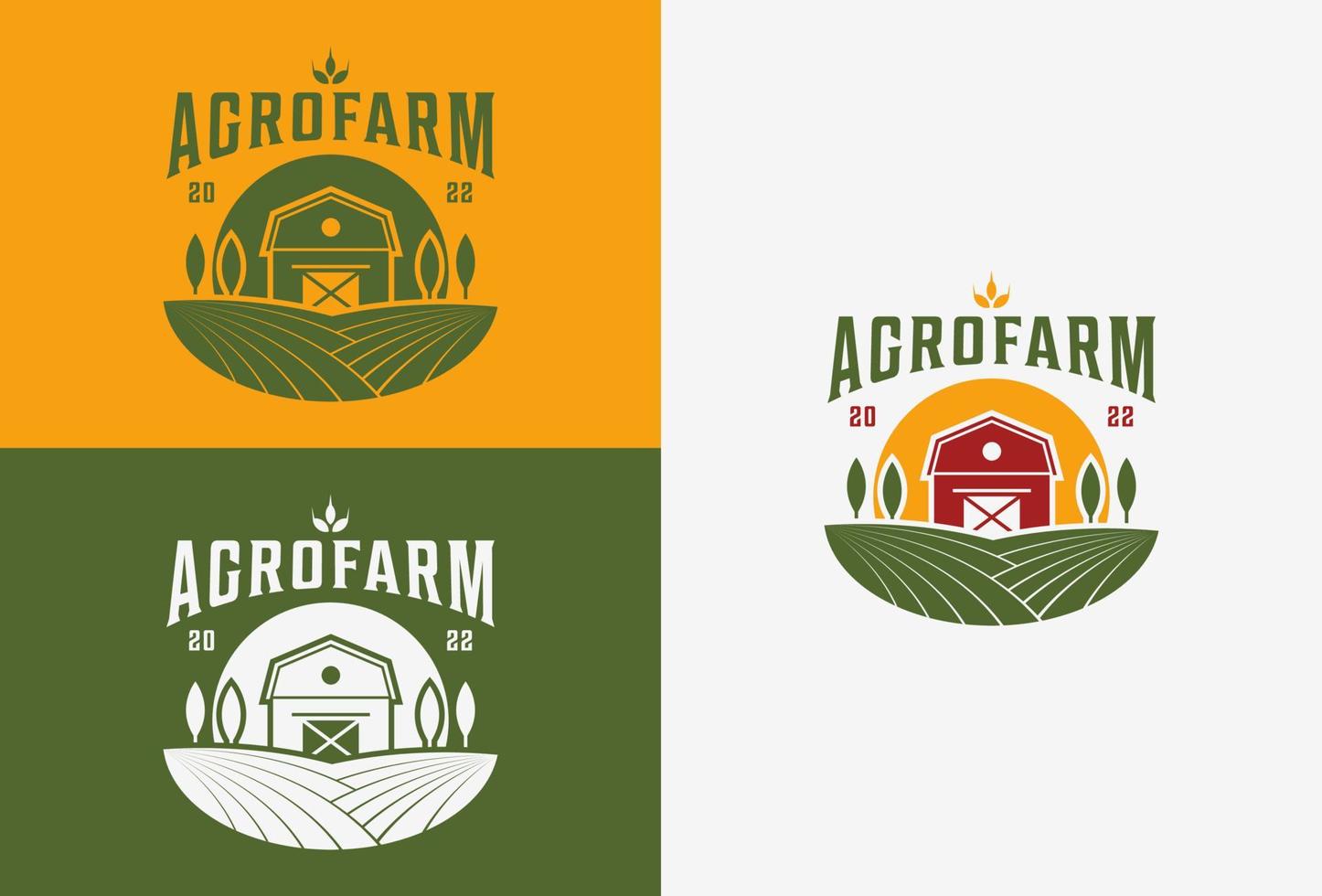 plantilla de diseño de ilustración vectorial del logotipo de la casa de campo, concepto de logotipo de la granja, logotipo de la granja vintage vector