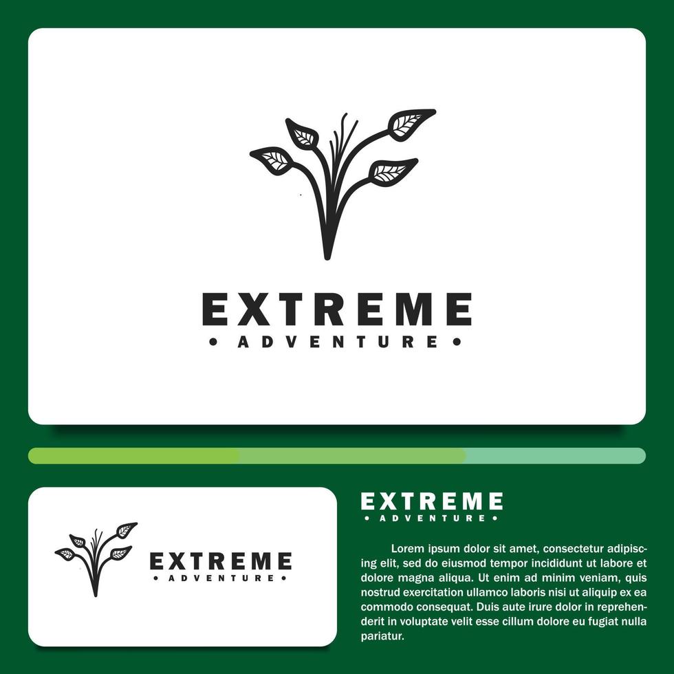 logo design template, with minimalist small plant icon. suitable for brand gardening vector