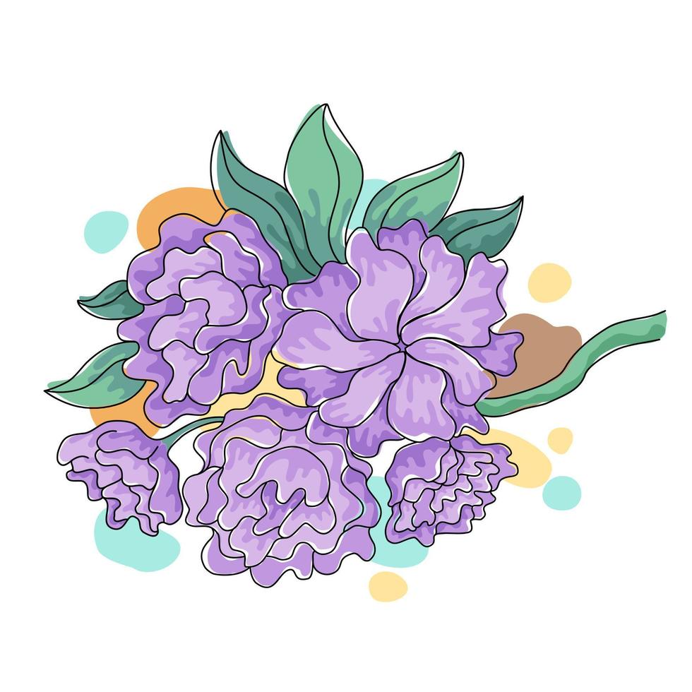 Flower vector illustration designed in bright colors Doodle style on white background for cards, backgrounds, poscard, posters, gifts, spring themed decorations, and more