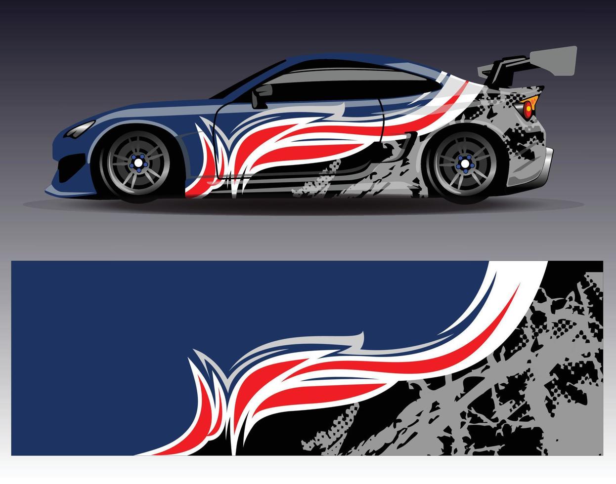 Diseños de kit de fondo de carreras de rayas abstractas gráficas para envolver vehículos carrera coche rally aventura vector