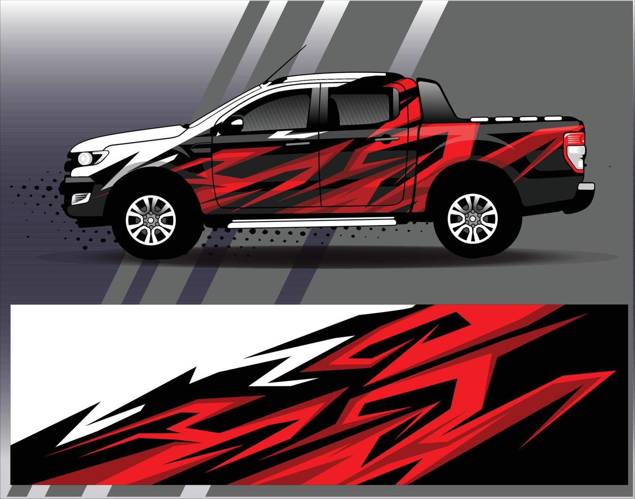 Graphic abstract stripe racing background kit designs for wrap vehicle race car rally adventure vector