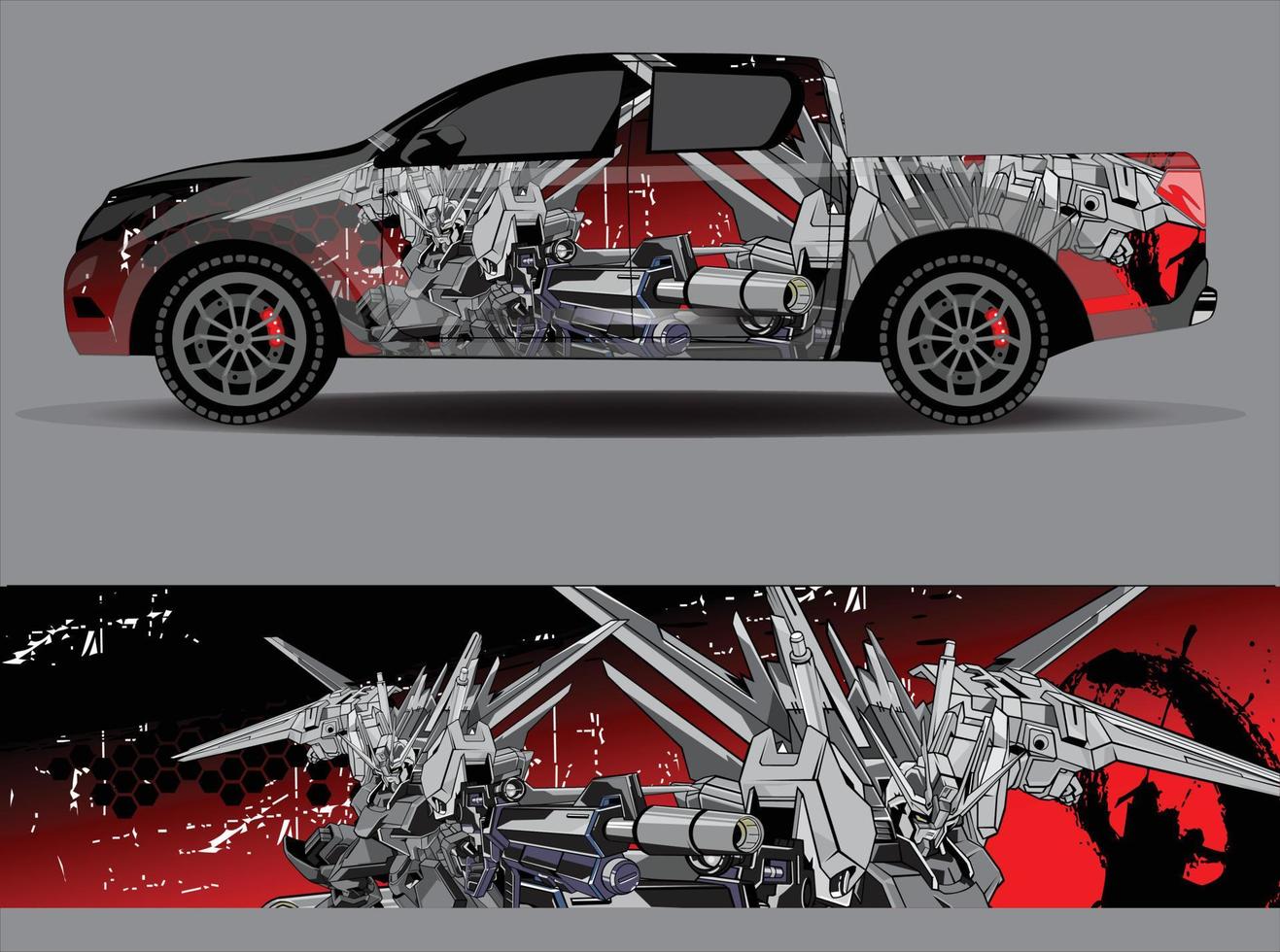 Graphic abstract stripe racing background designs for vehicle rally race adventure and car racing livery vector