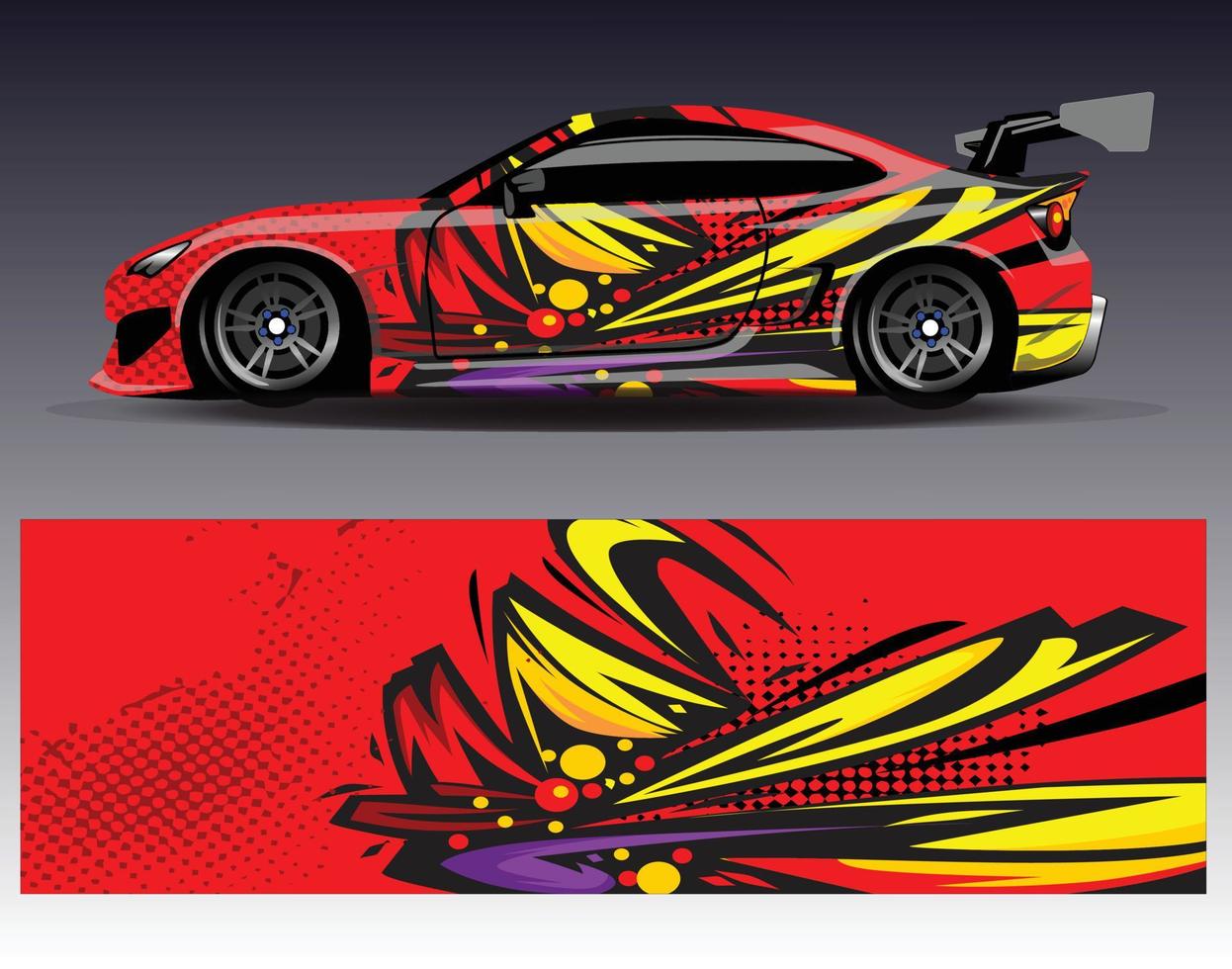 Diseños de kit de fondo de carreras de rayas abstractas gráficas para envolver vehículos carrera coche rally aventura vector