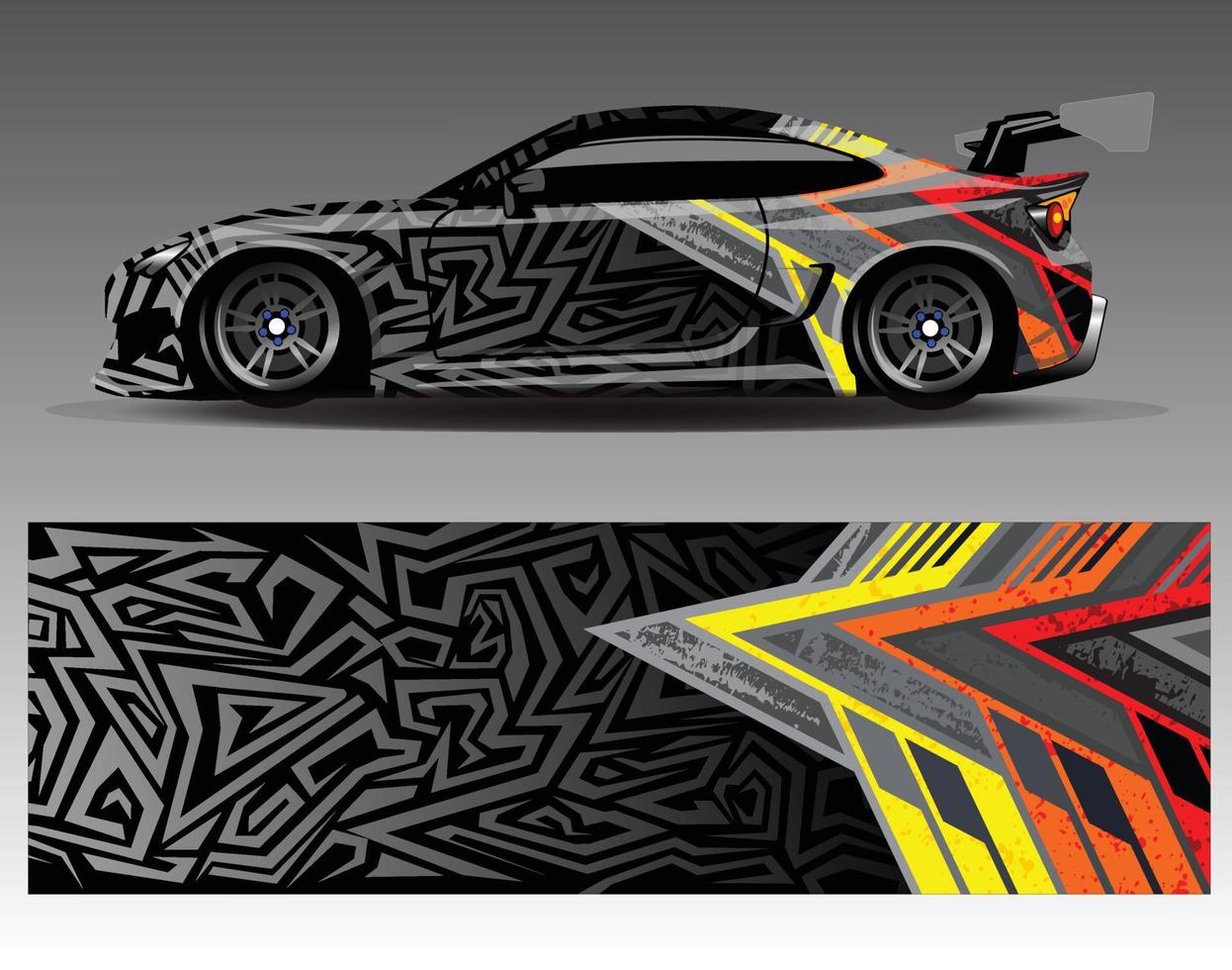 Diseños de kit de fondo de carreras de rayas abstractas gráficas para envolver vehículos carrera coche rally aventura vector