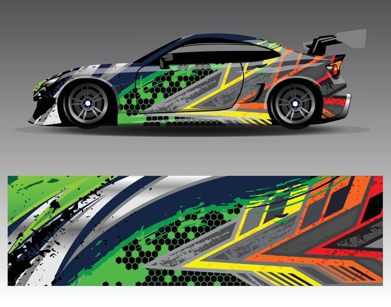 Graphic abstract stripe racing background kit designs for wrap vehicle race car rally adventure vector