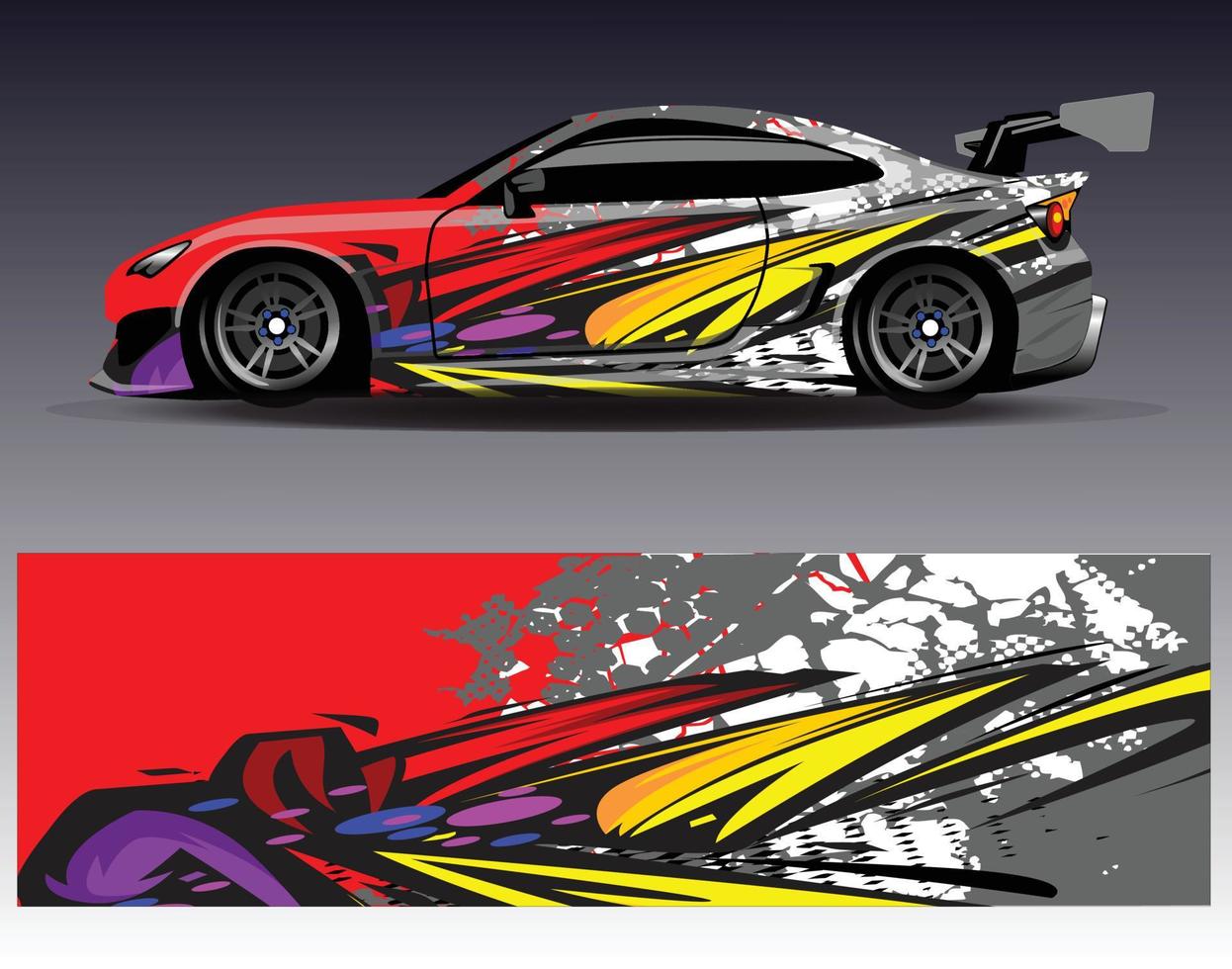 Graphic abstract stripe racing background kit designs for wrap vehicle race car rally adventure vector