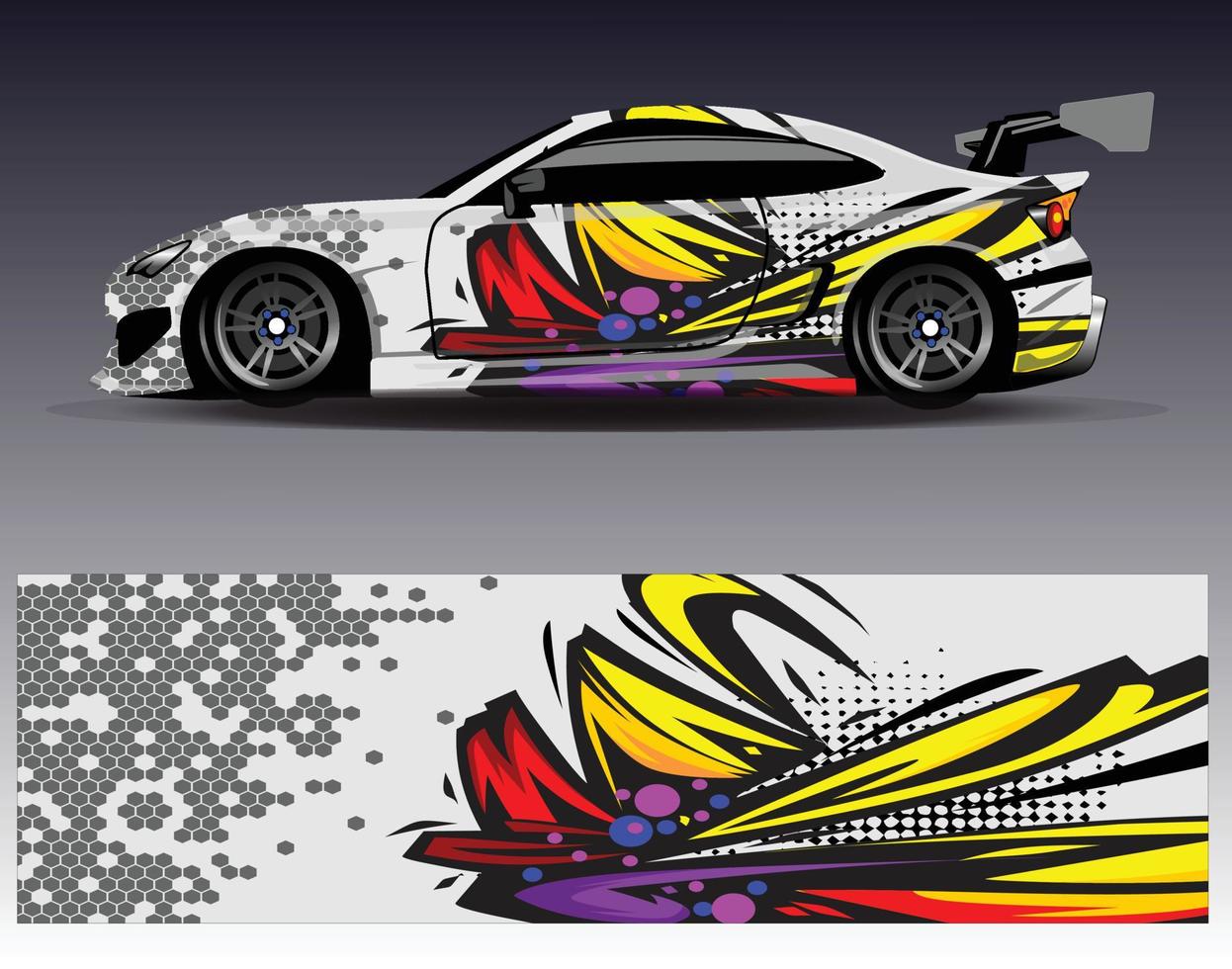 Graphic abstract stripe racing background kit designs for wrap vehicle race car rally adventure vector