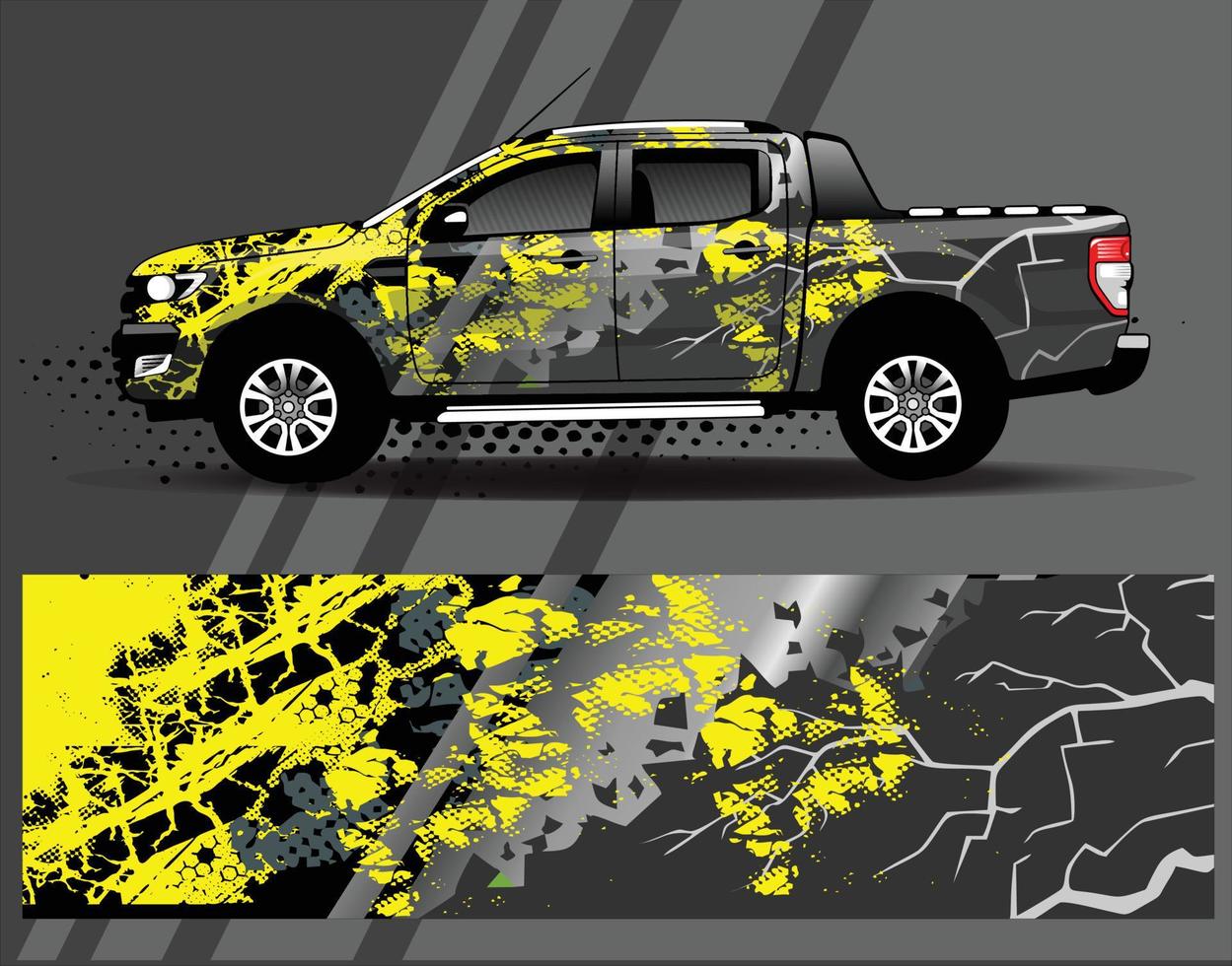 Diseños de kit de fondo de carreras de rayas abstractas gráficas para envolver vehículos carrera coche rally aventura vector