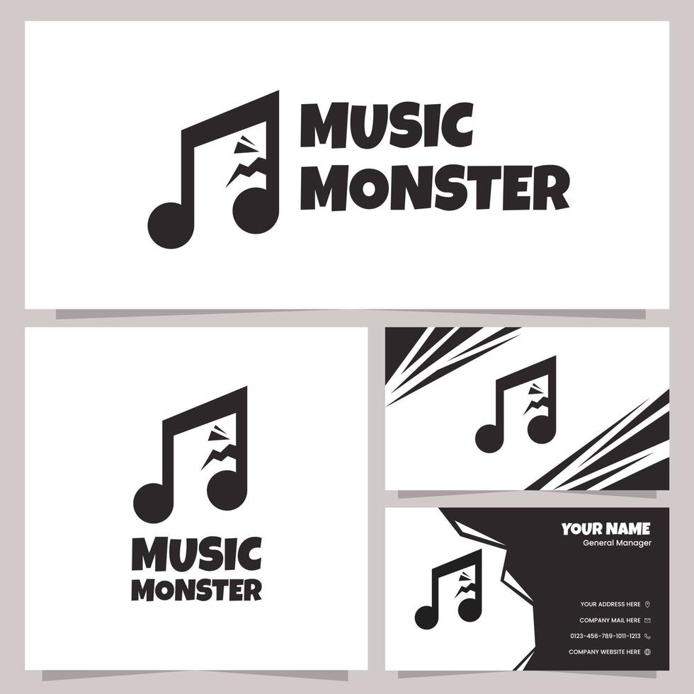 diseño de logotipo de monstruo musical y plantilla de negocio vector