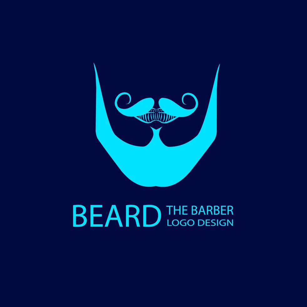 Beard line pop art portrait colorful design with dark background. Abstract vector illustration.