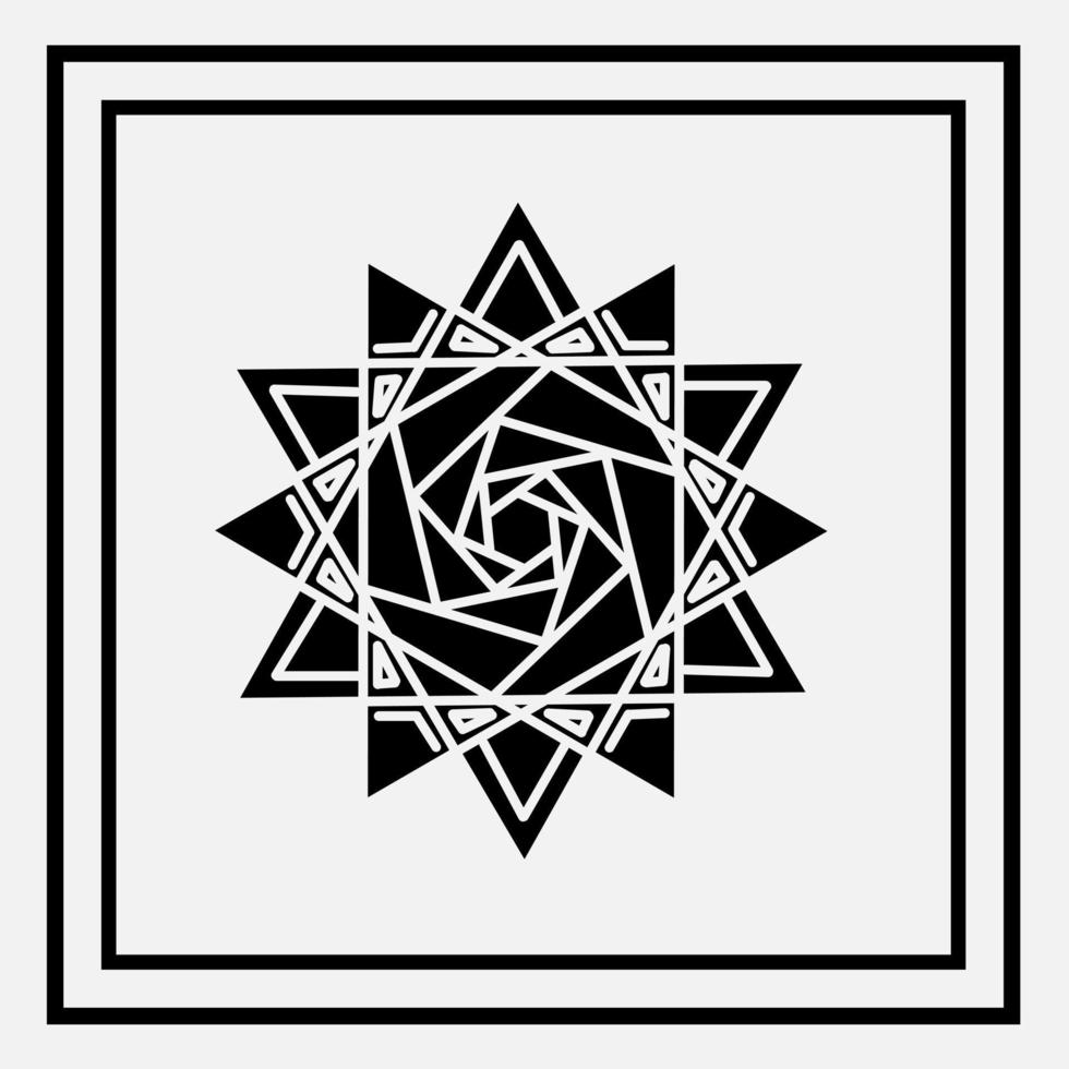 luxury line art mandala flower style design isolated background vector