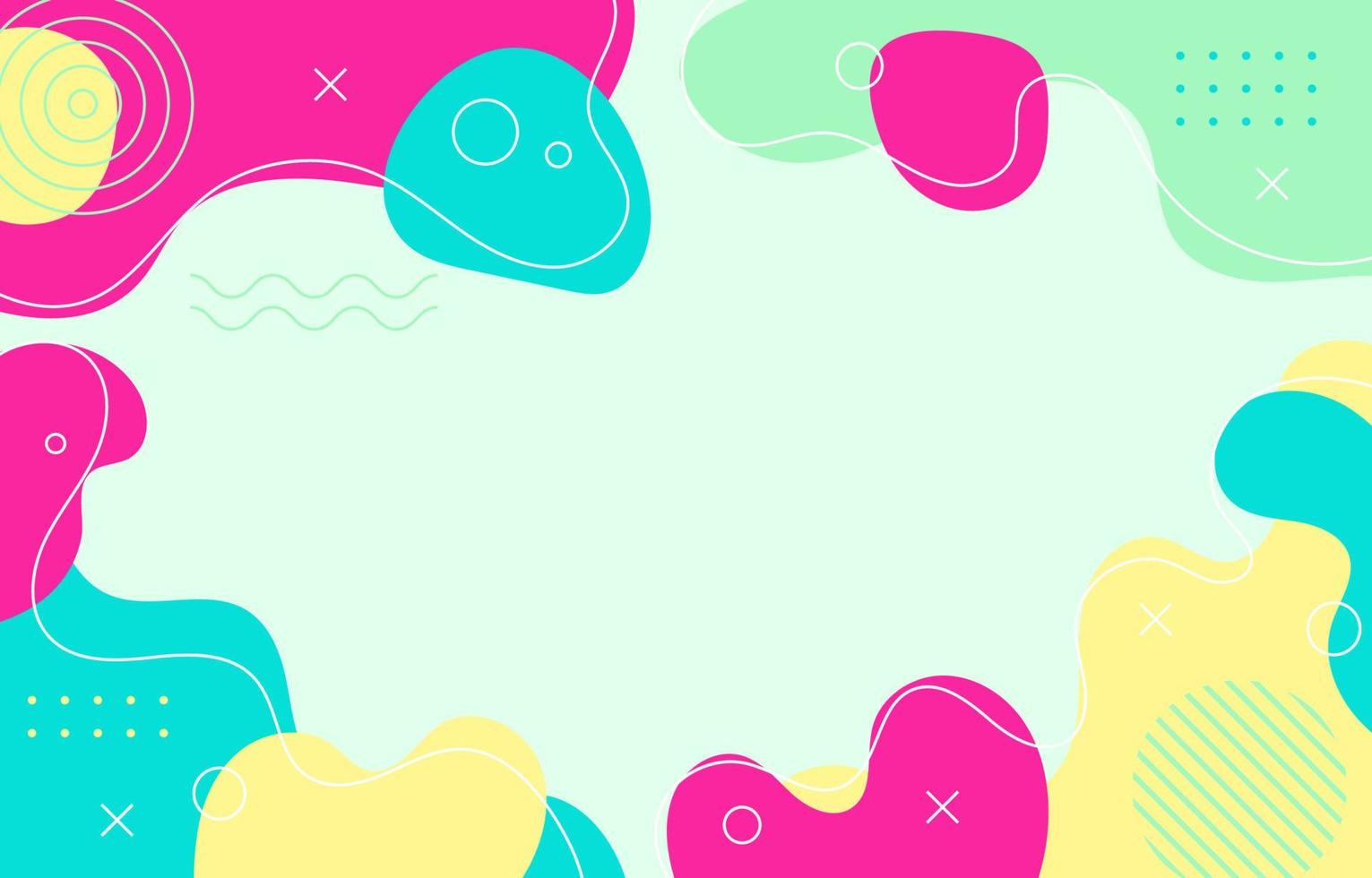 fondo de doodle de memphis fluido abstracto vector