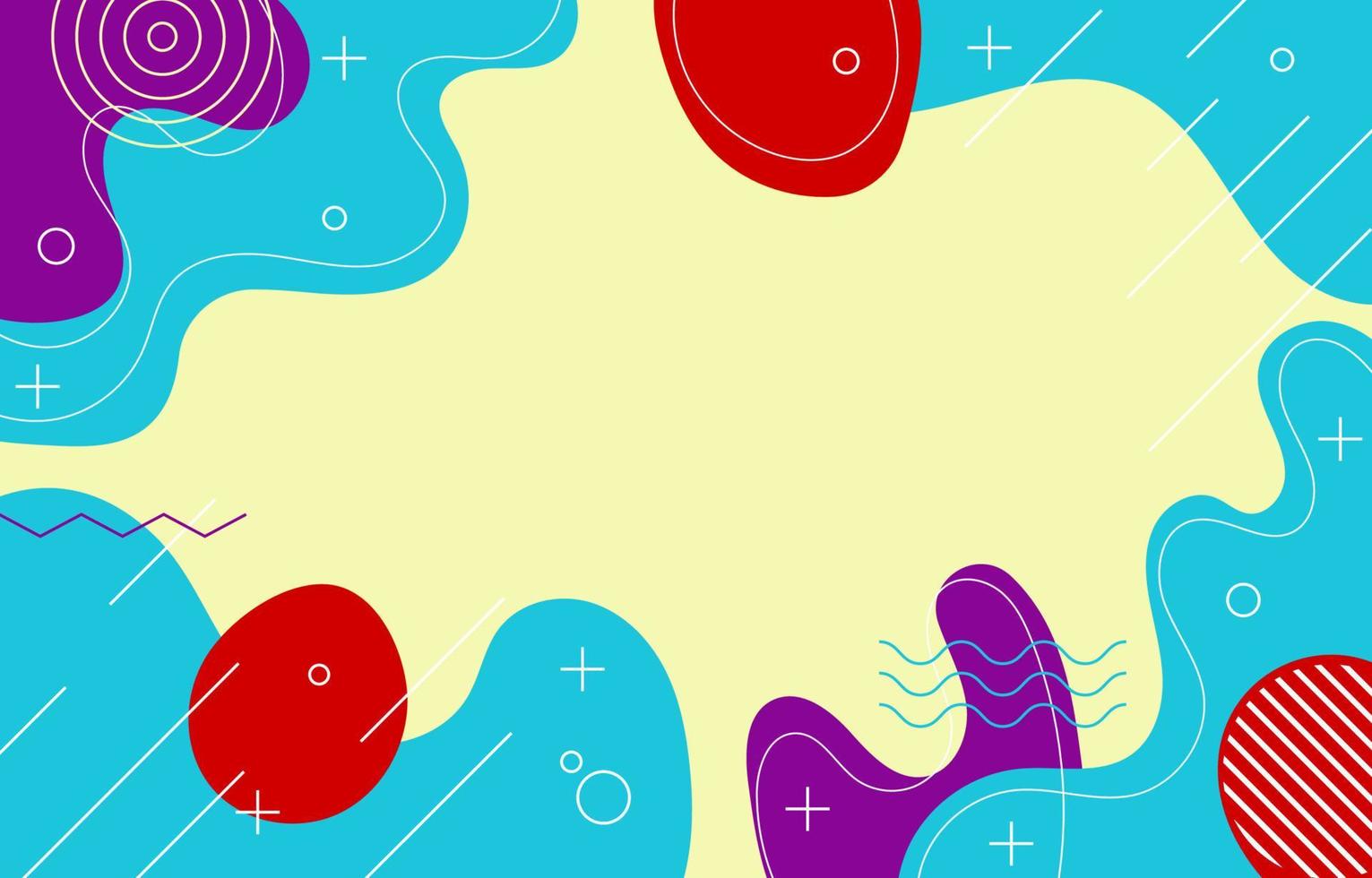 abstract fluid memphis doodle background vector