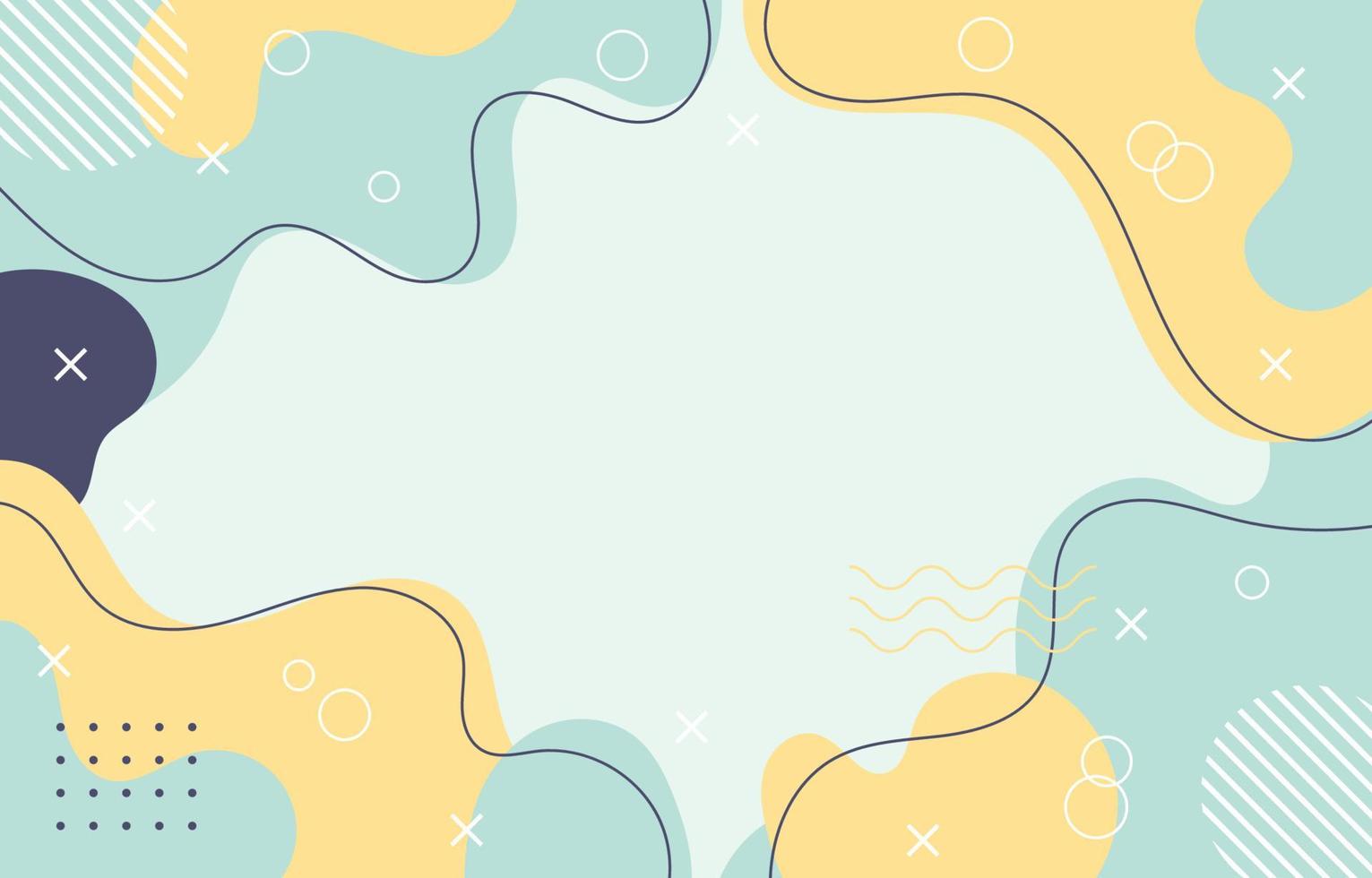 abstract fluid memphis doodle background vector