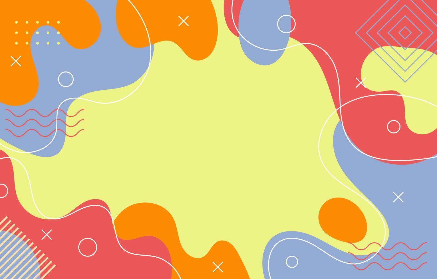 fondo de doodle de memphis fluido abstracto vector