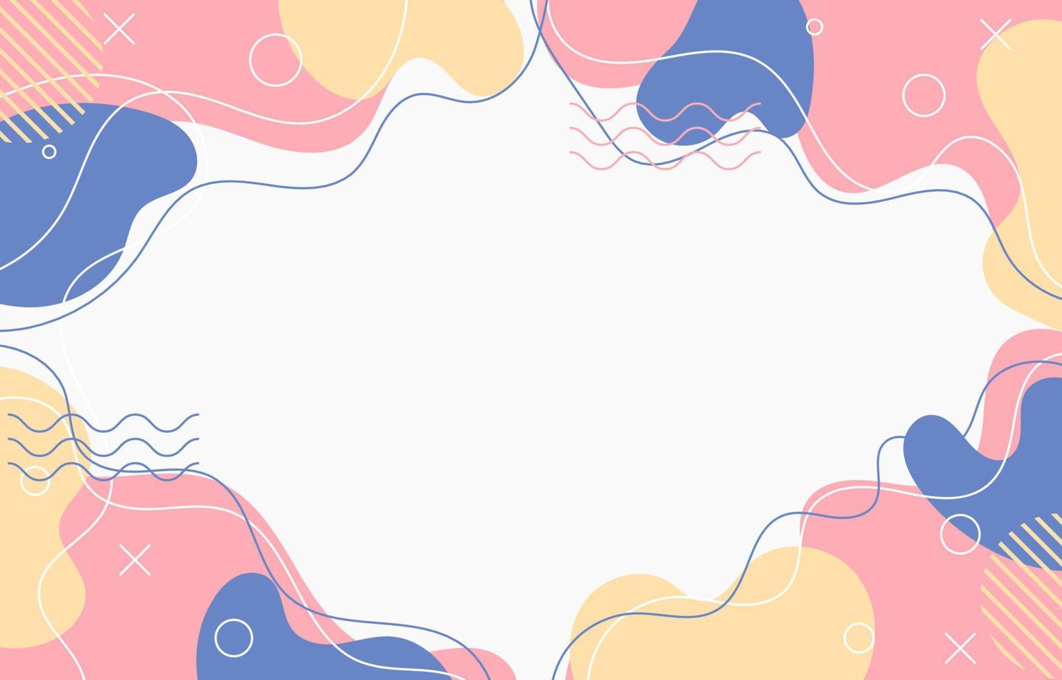 fondo de doodle de memphis fluido abstracto vector