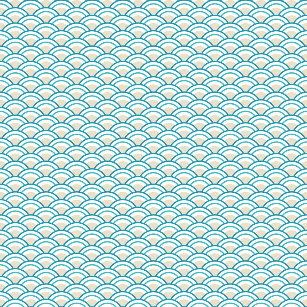 seamless japanese wave pattern background vector