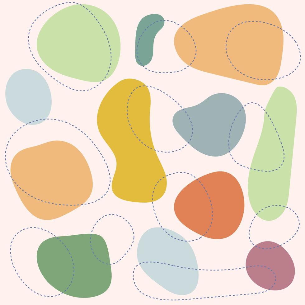 abstract seamless flat blob doodle  pattern vector