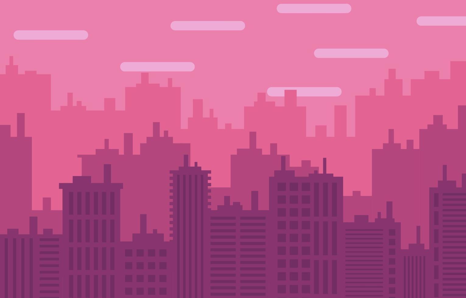 modern flat city building silhouette illustration vector