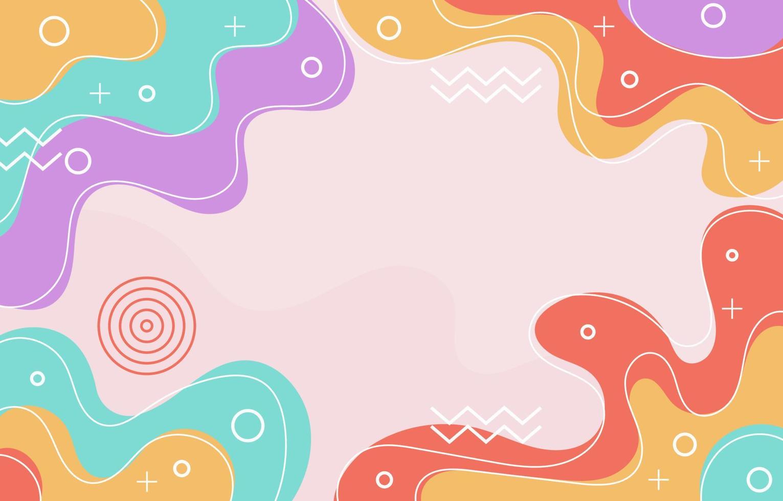 fondo de doodle de memphis fluido abstracto vector