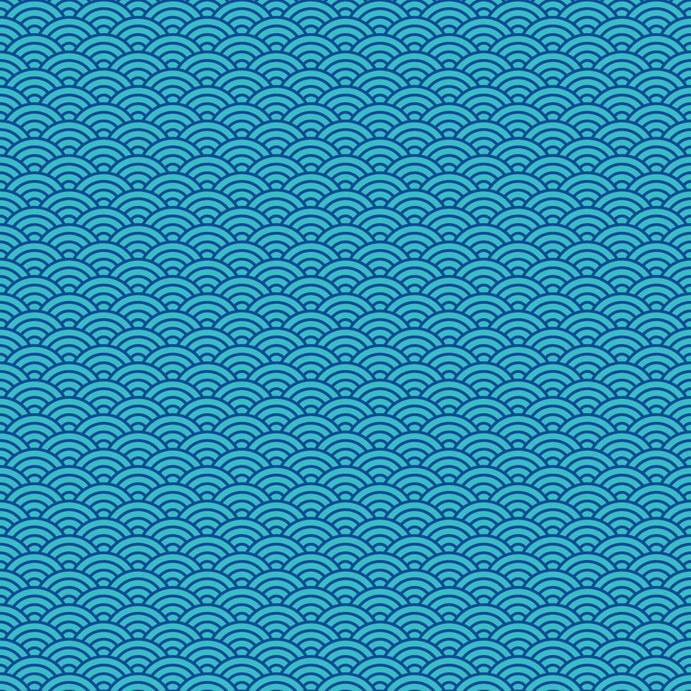 seamless japanese wave pattern background vector