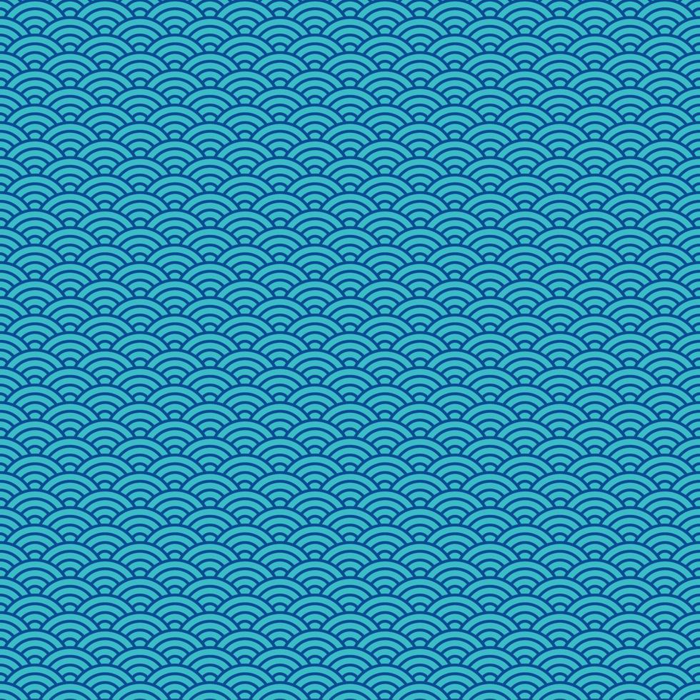 seamless japanese wave pattern background vector