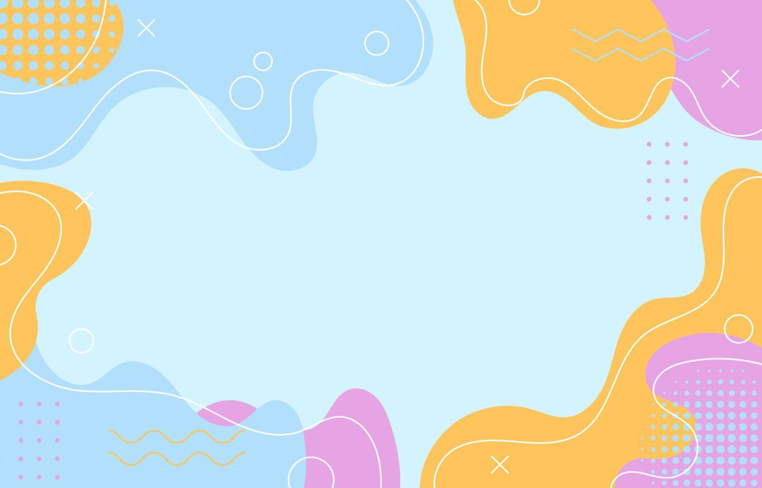 fondo de doodle de memphis fluido abstracto vector