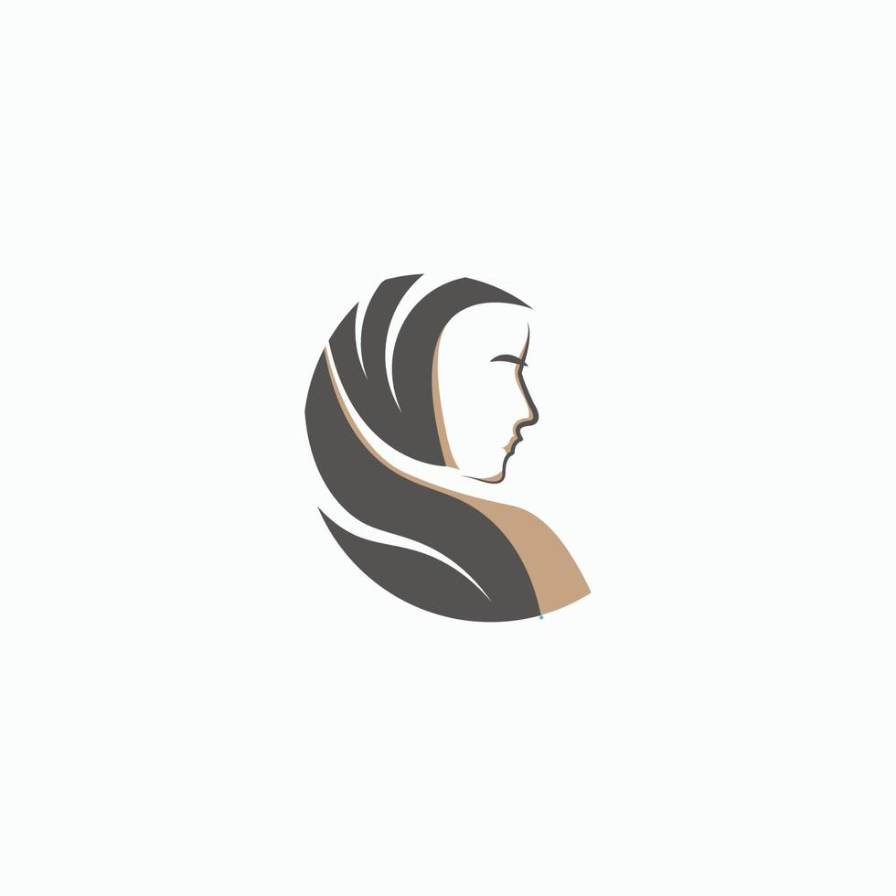 luxury modern hijab logo design concept vector