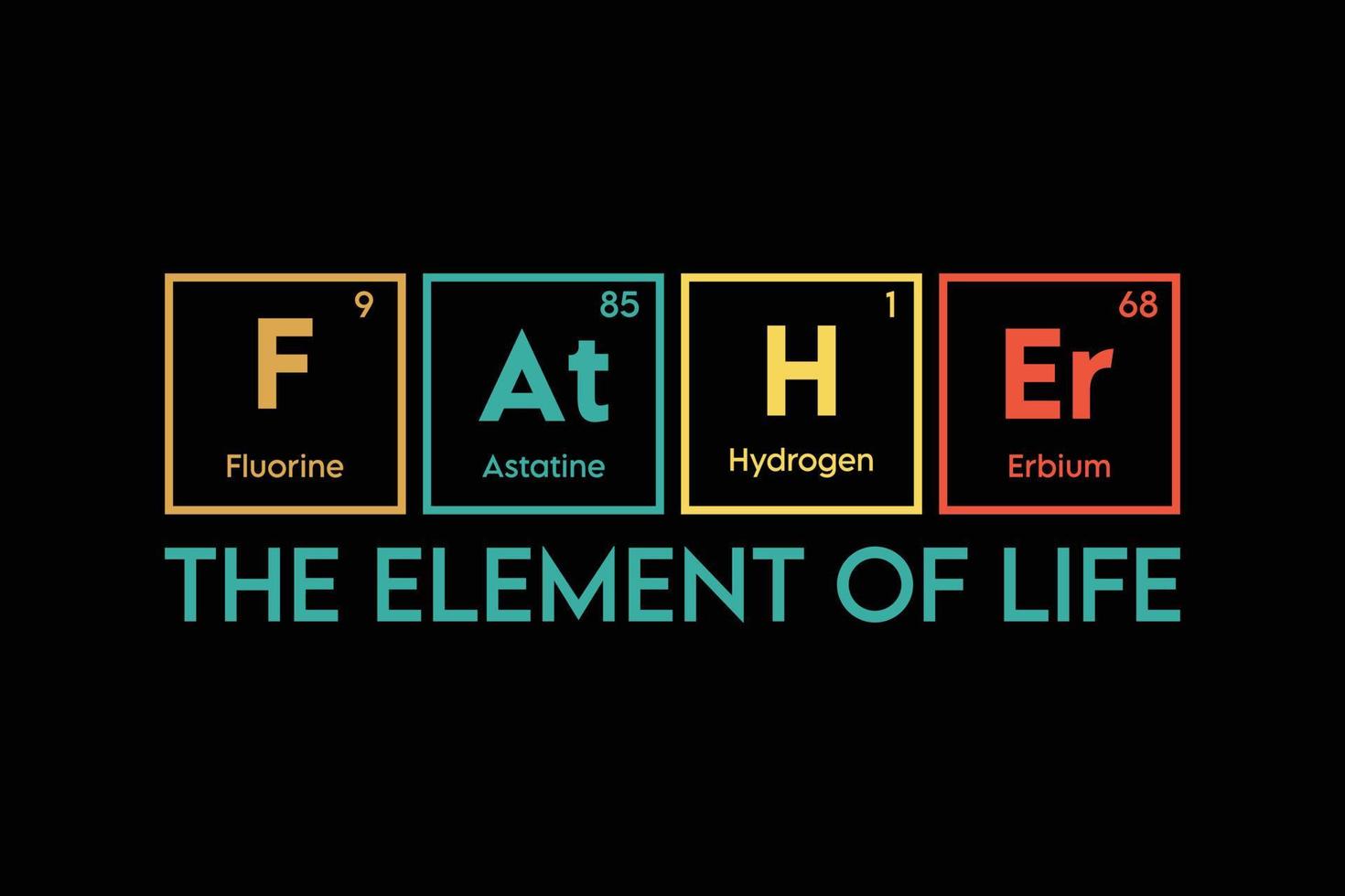 Father periodic table t-shirt design. vector