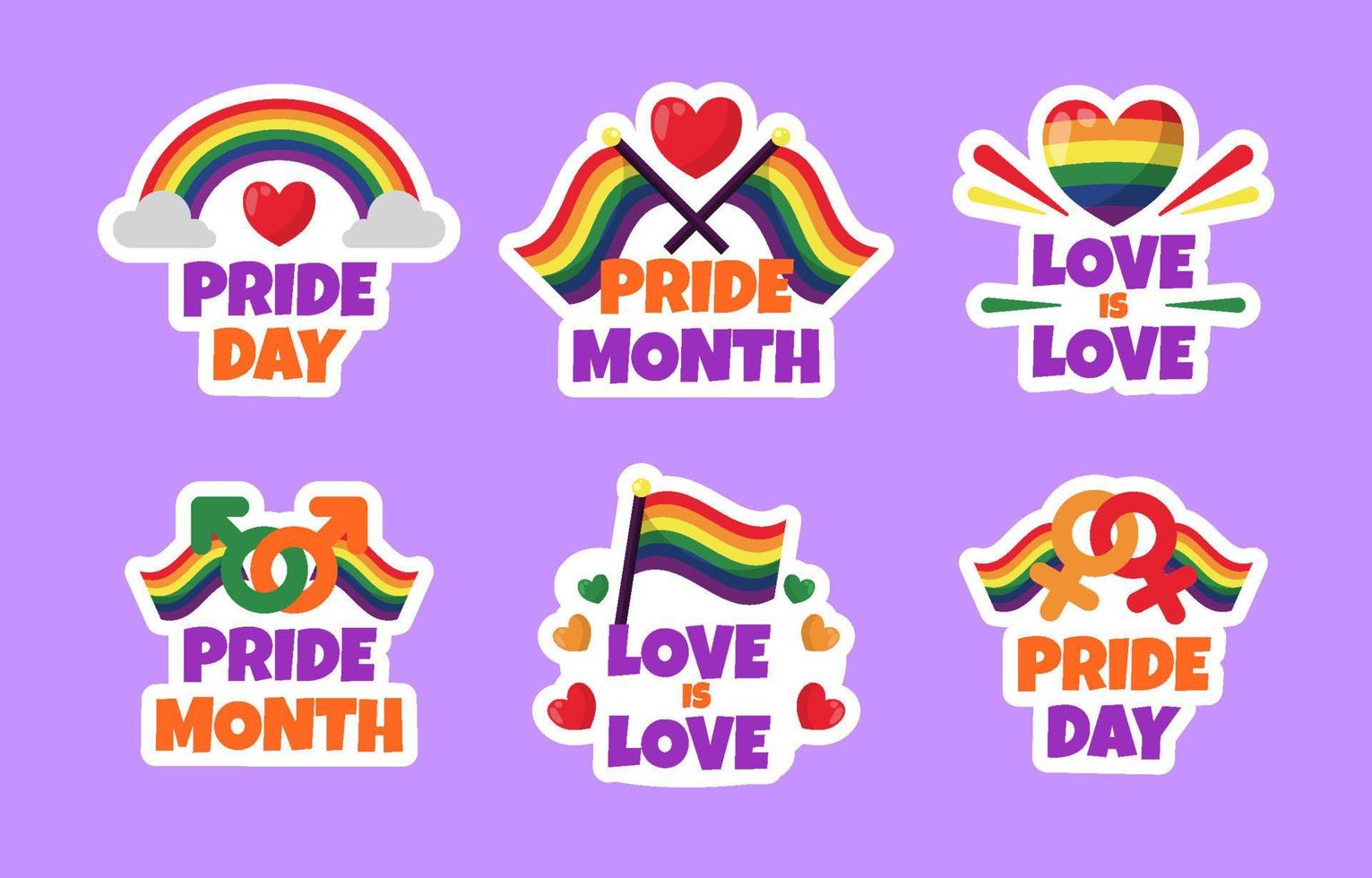 Pride Month Festivity Sticker Collection vector