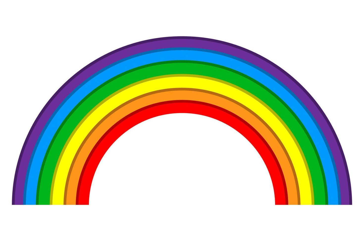 Colorful Rainbow flat cartoon style vector