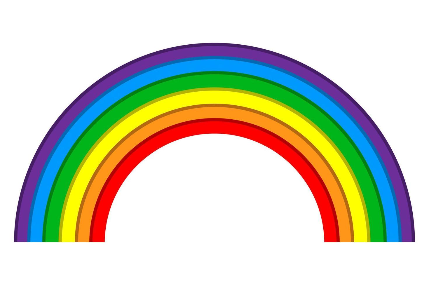 Colorful Rainbow flat cartoon style vector