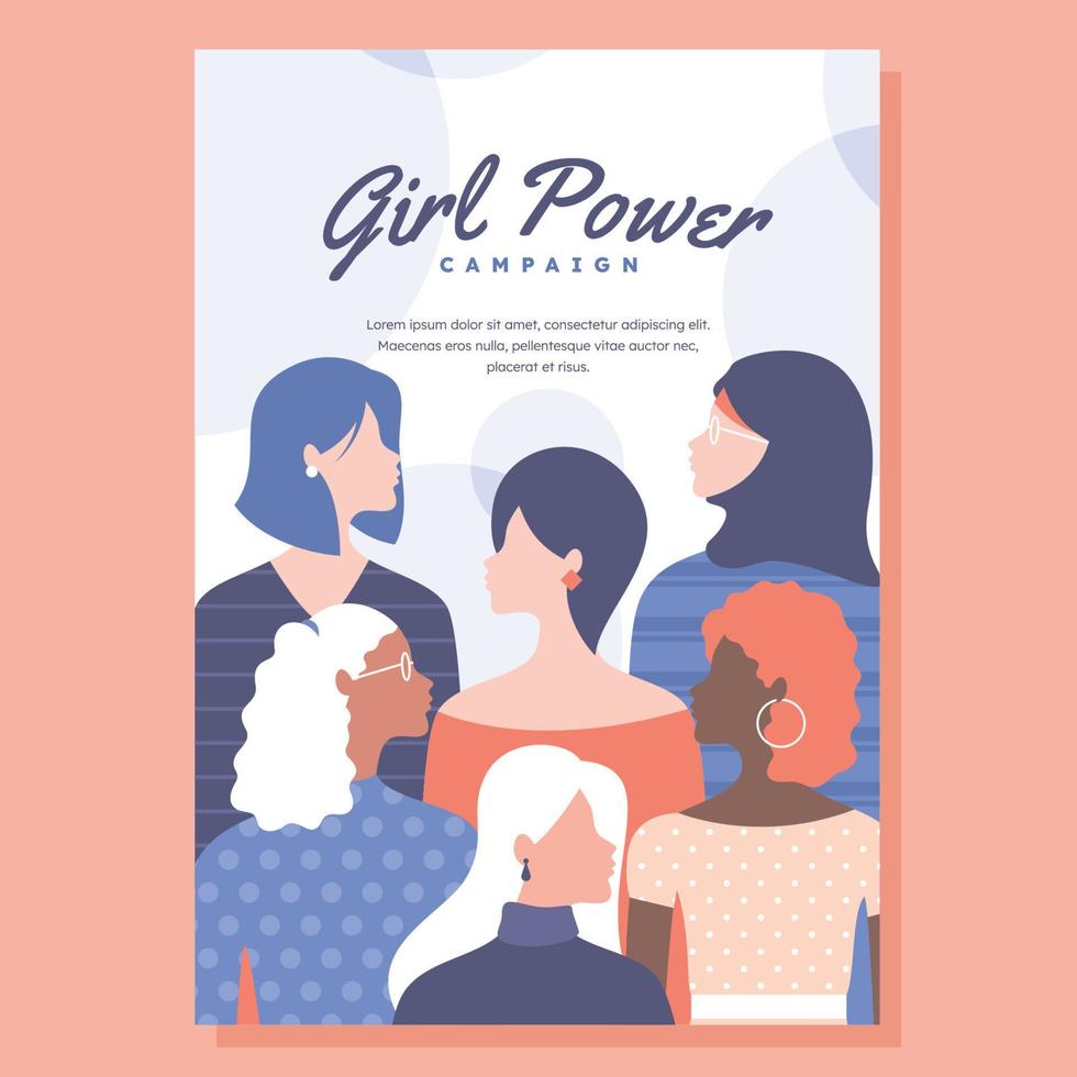 Multiracial Women Poster Campaign vector