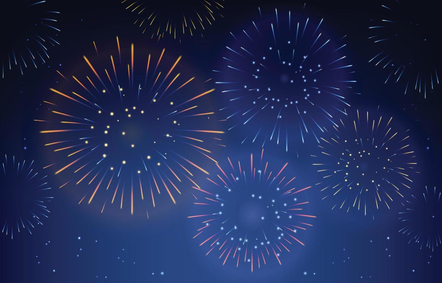 Bright Colorful Firework in the Night Sky Background vector