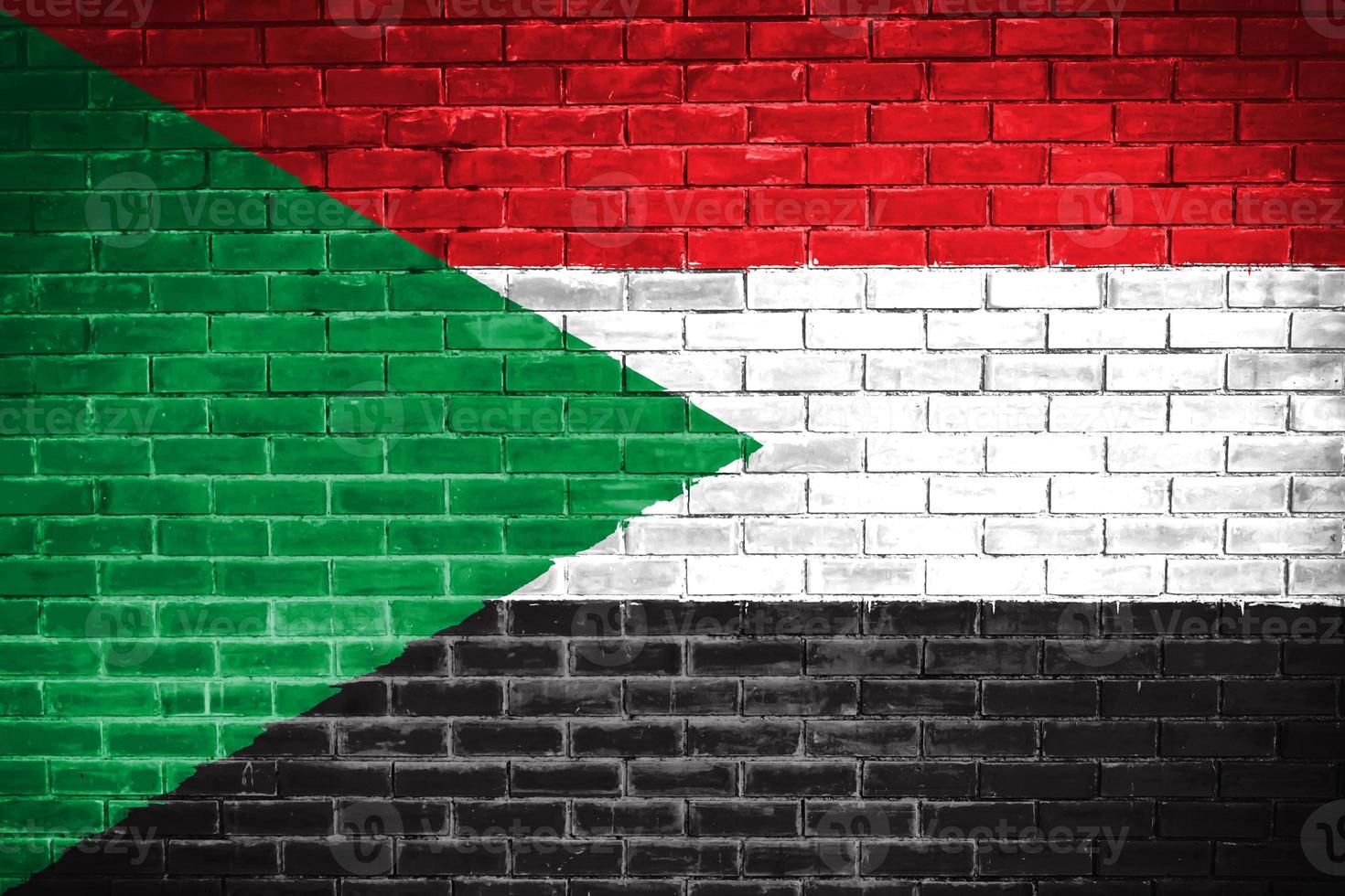 sudan flag wall texture background photo