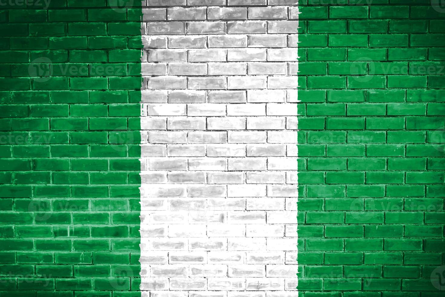 fondo de textura de pared de bandera de nigeria foto